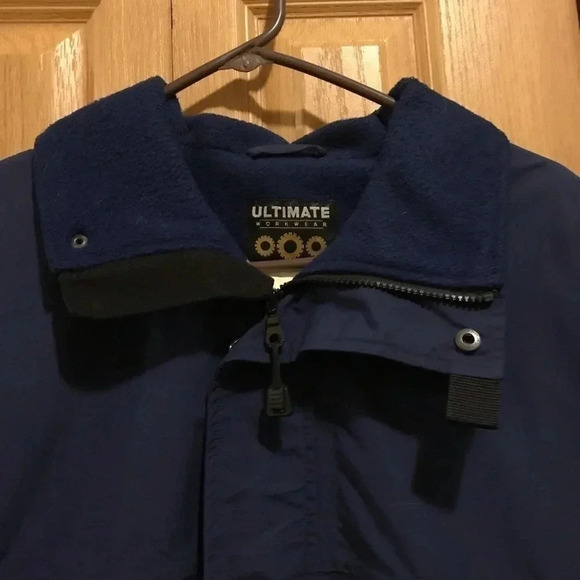 Ultimate Workwear Blue Fleece Lined Coat Jacket - Picture 3 of 9